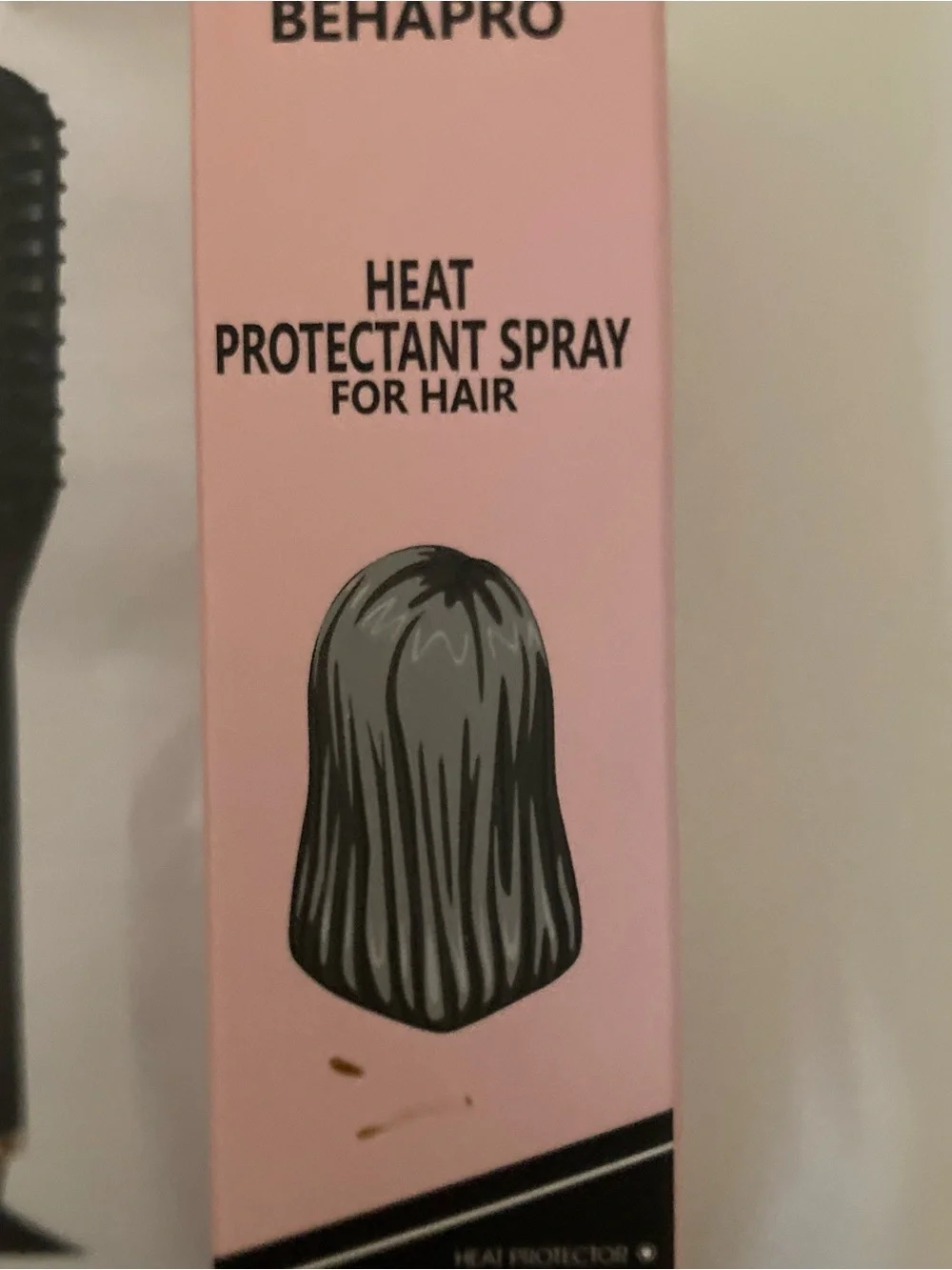 Black Hair Straightener Brush with Heat Protectant